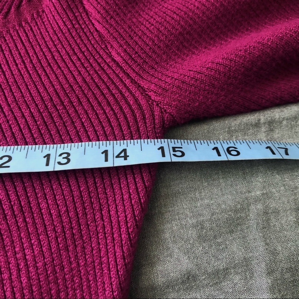 Guess Burgundy Long Sleeve Ribbed Sweater Dress - Picture 10 of 12